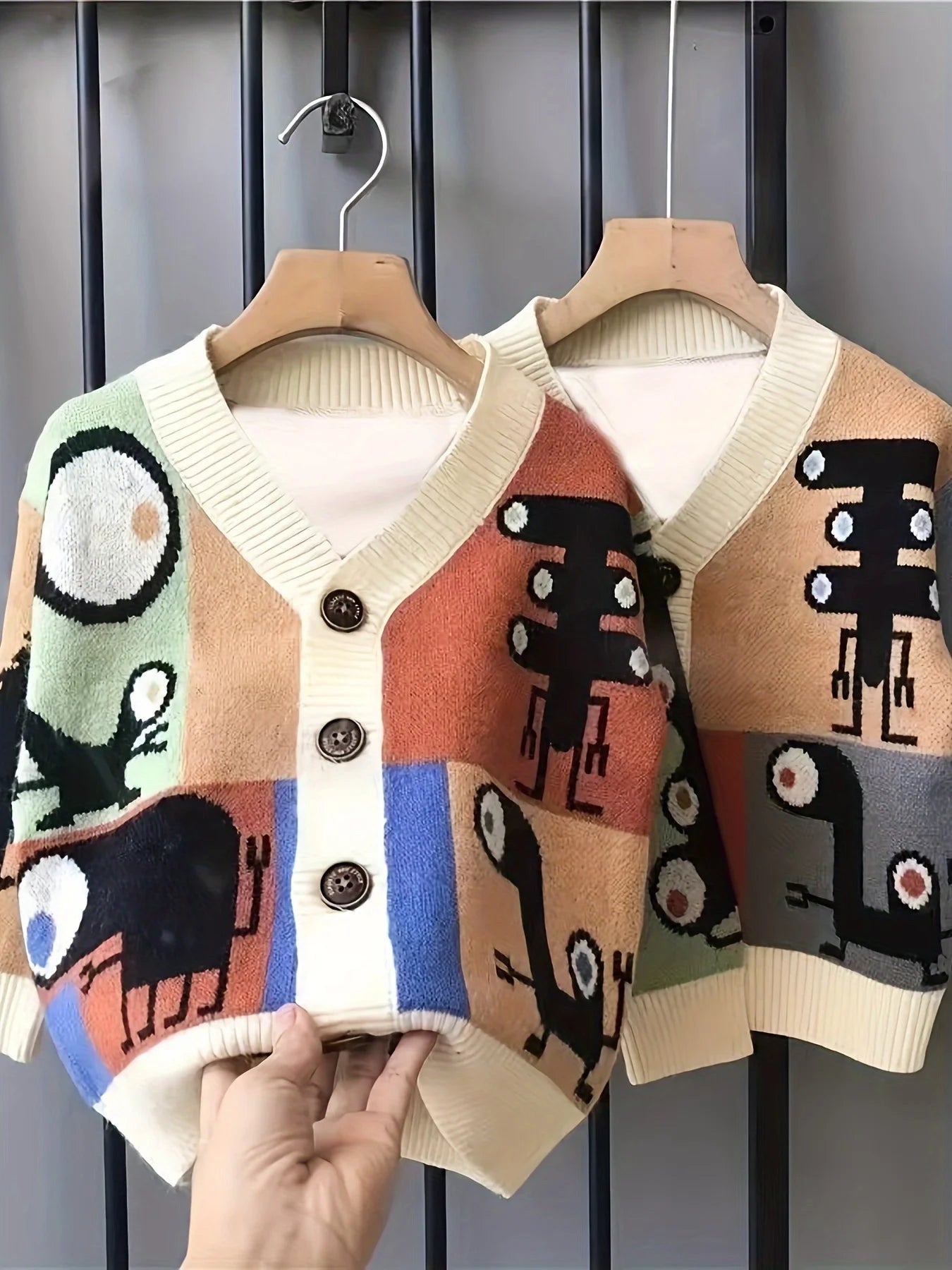 Autumn and Winter New Knitted Cartoon Tops Cardigans