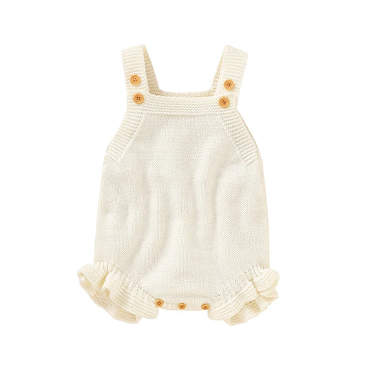Knitted Acrylic Spaghetti -Baby Girls Summer Rompers
