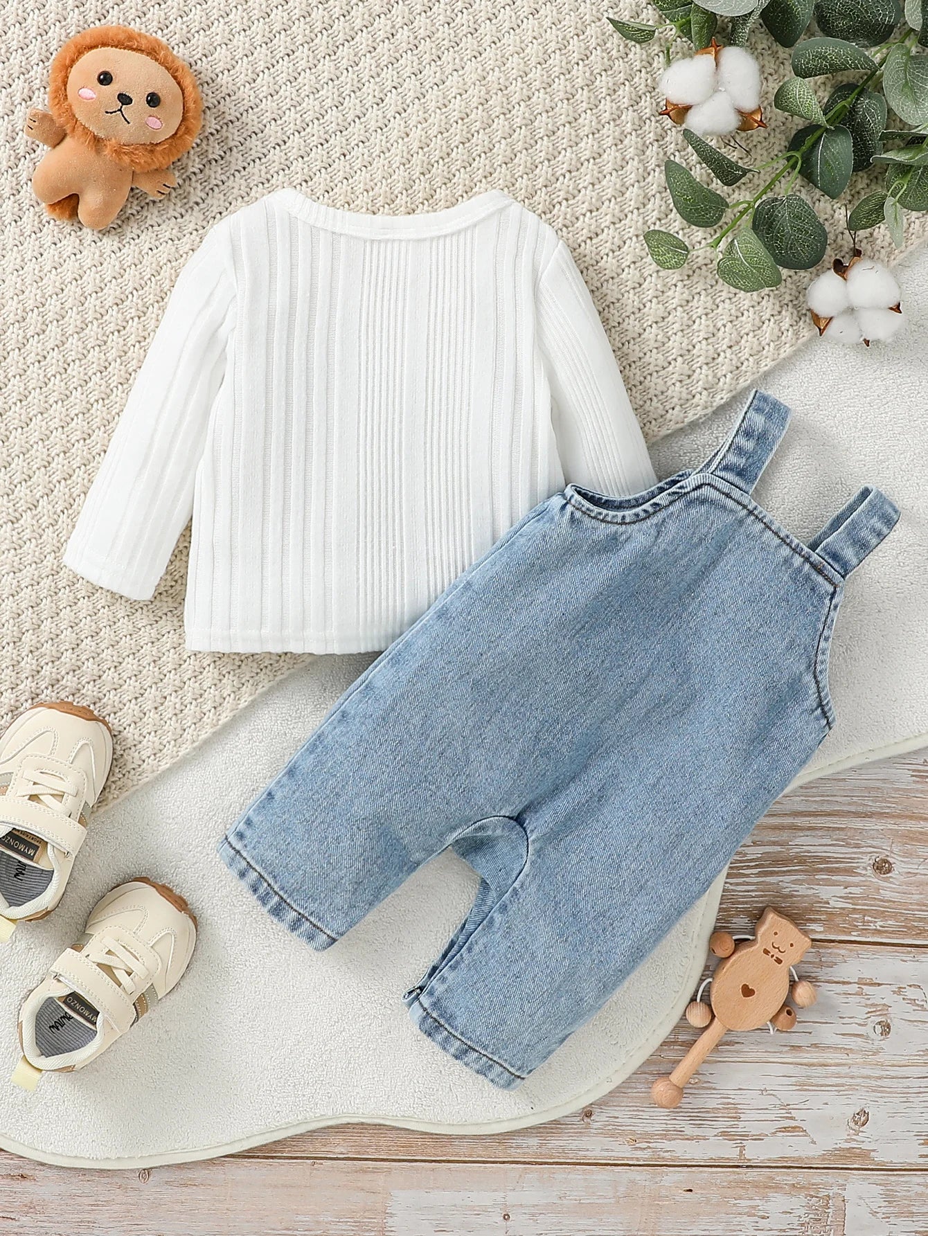 2025 2Pcs Baby Boys/Girls All Seasons Long Sleeve Top& Romper