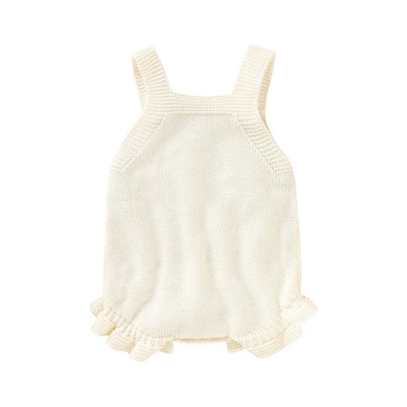 Knitted Acrylic Spaghetti -Baby Girls Summer Rompers