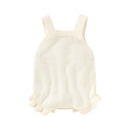 Knitted Acrylic Spaghetti -Baby Girls Summer Rompers