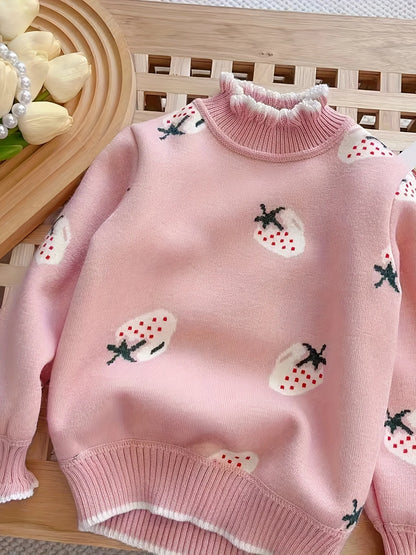 Girls' Knitwears, Velvet Thickeneded