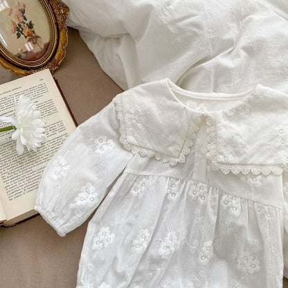 Baby Romper Girls - Spring Cotton Long Sleeve Embroidery 0-24M