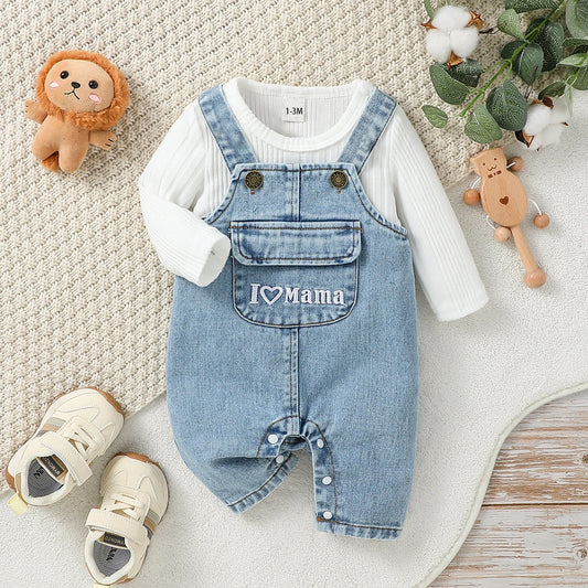 2025 2Pcs Baby Boys/Girls All Seasons Long Sleeve Top& Romper