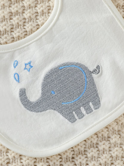 Baby Boy's Full Cartoon Elephant with 4pcs - Pantsuit +Hat +Gloves+Bib