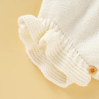 Knitted Acrylic Spaghetti -Baby Girls Summer Rompers