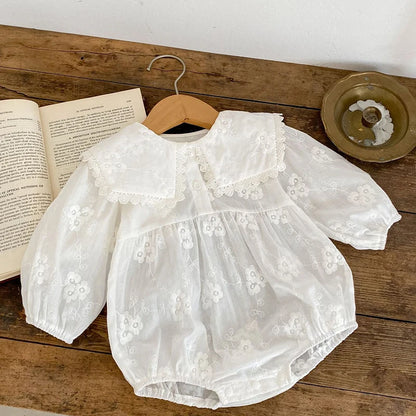 Baby Romper Girls - Spring Cotton Long Sleeve Embroidery 0-24M