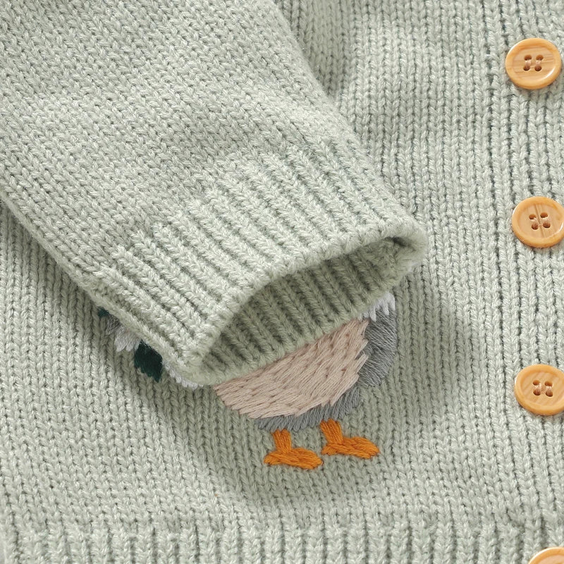 Baby Girl Sweater Cardigan Rooster Tops for Fall Winter 0-3Y