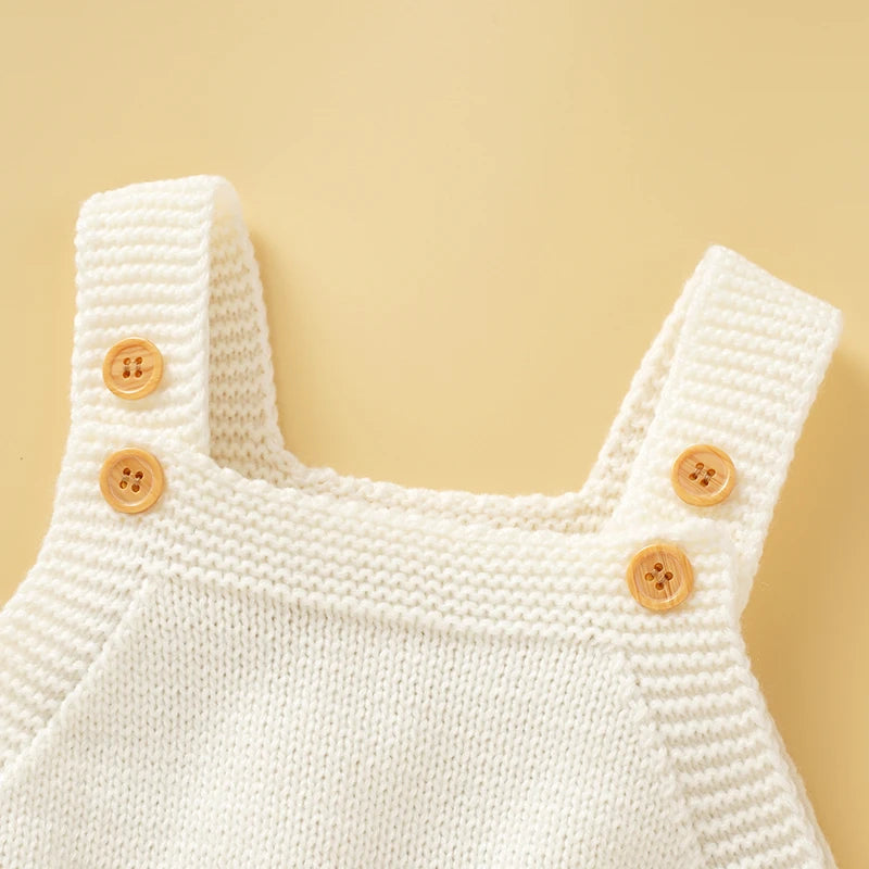 Knitted Acrylic Spaghetti -Baby Girls Summer Rompers