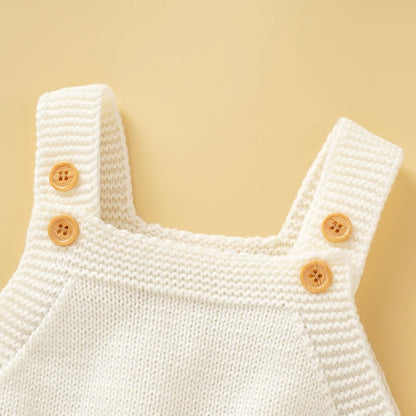 Knitted Acrylic Spaghetti -Baby Girls Summer Rompers