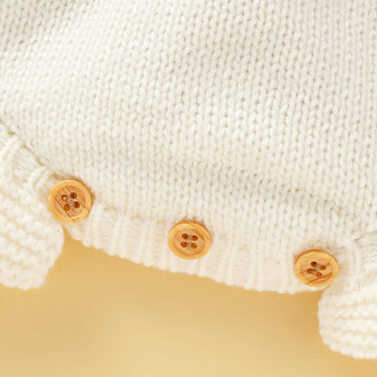 Knitted Acrylic Spaghetti -Baby Girls Summer Rompers