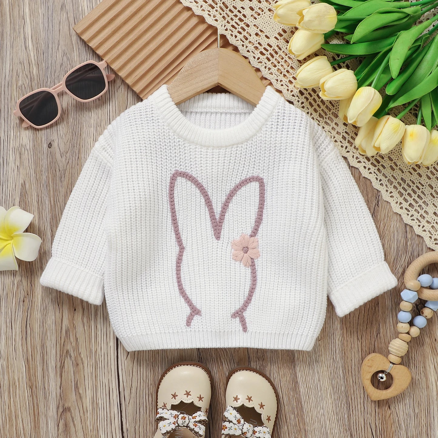 Cute Bunny Jumper Long Sleeve Easter Children Pullover