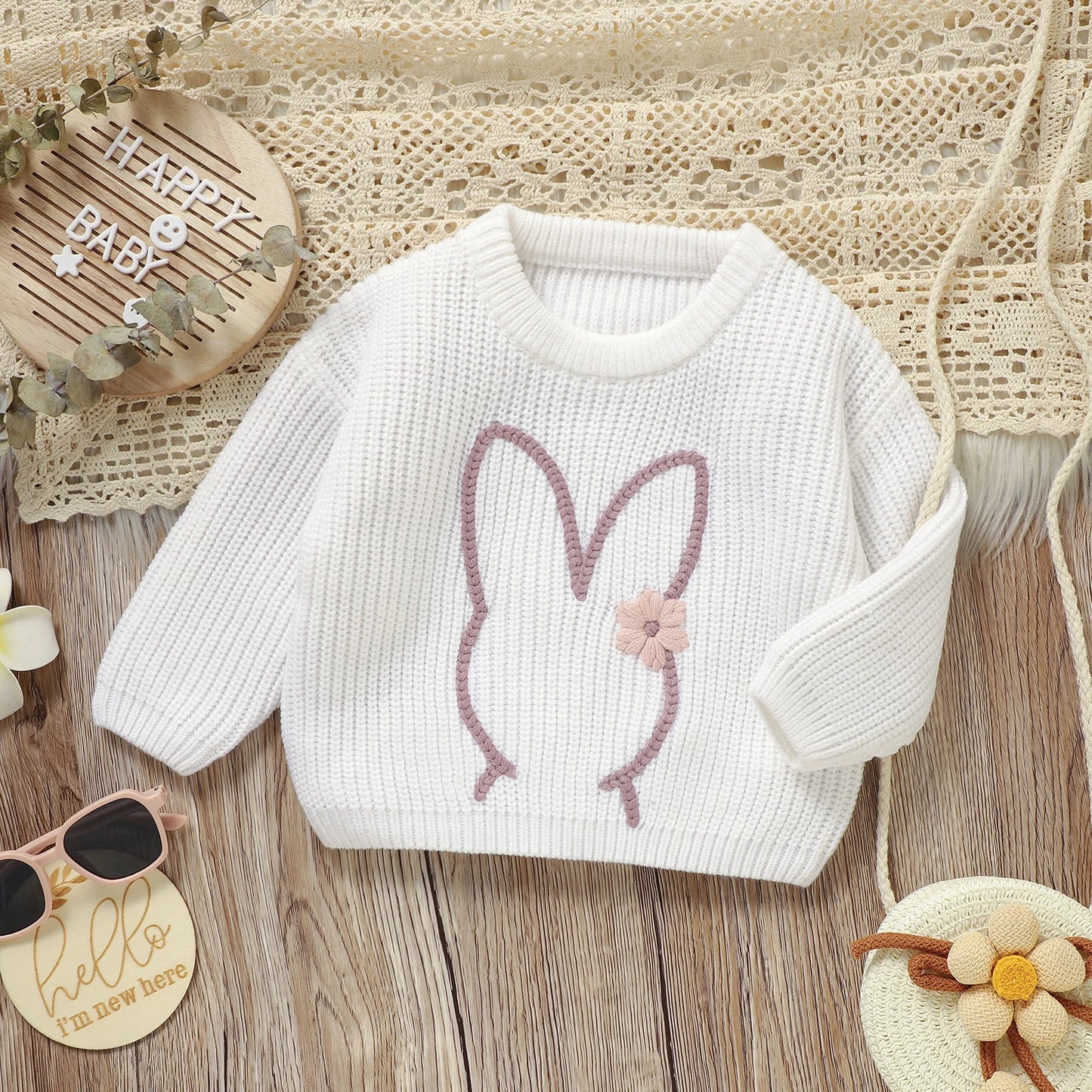 Cute Bunny Jumper Long Sleeve Easter Children Pullover