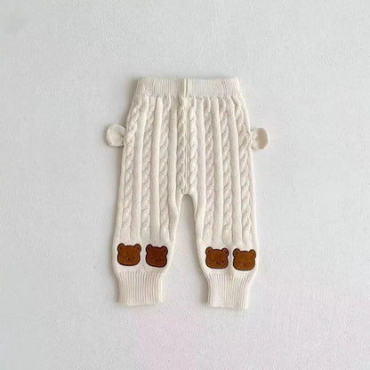 Baby Clothes Set -Boy Girl Bear Sweater + Knit Pants