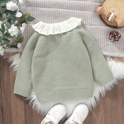 Baby Girl Sweater Cardigan Rooster Tops for Fall Winter 0-3Y