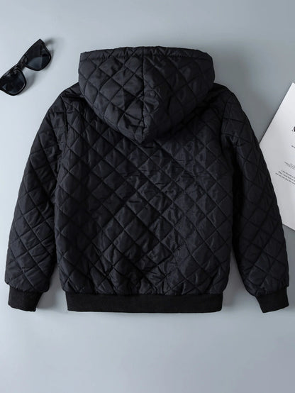 Kids Boys Teddy Lined Hooded  Fleece Zipper