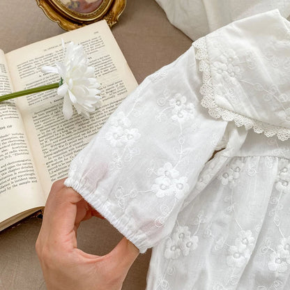 Baby Romper Girls - Spring Cotton Long Sleeve Embroidery 0-24M