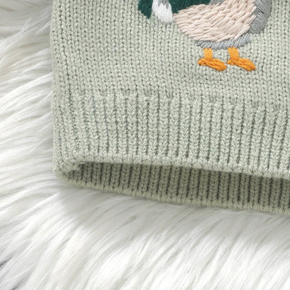 Baby Girl Sweater Cardigan Rooster Tops for Fall Winter 0-3Y