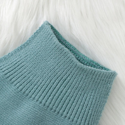 Casual Full Sleeves Sweaters Tops+Pants -Tracksuits